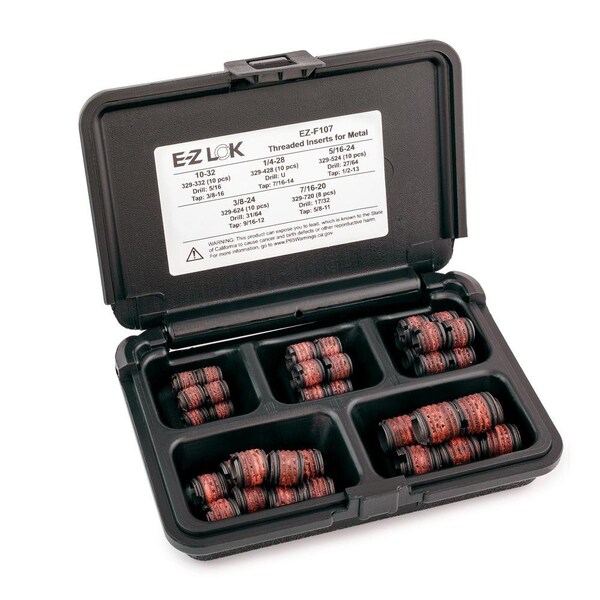 E-Z Lok Threaded Insert Assortment Kit for Metal - Carbon Steel - 10-32 to 7/16-20 EZ-F107 - main
